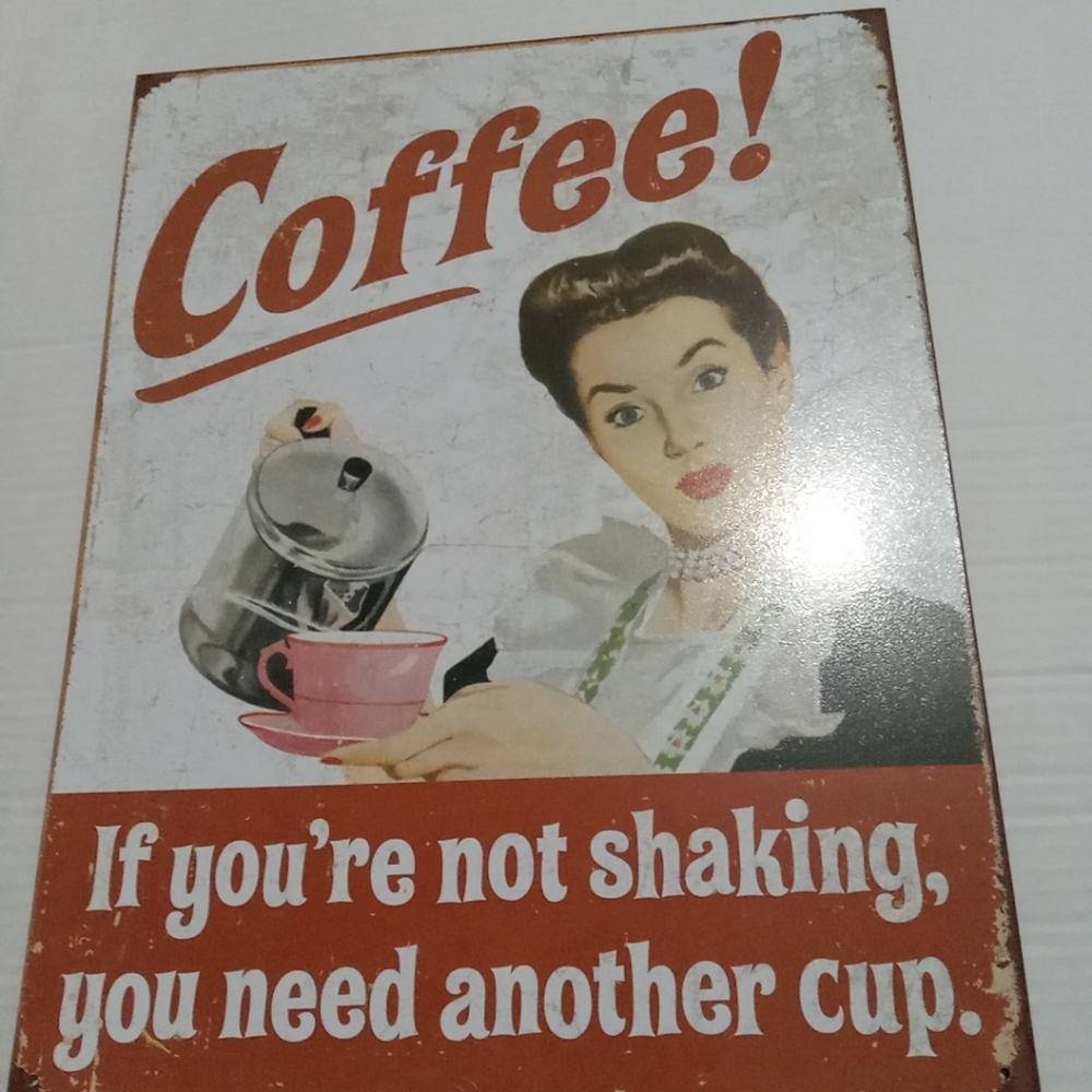 Retro Coffee Enthusiast Metal Sign